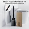 Soft Rubber Toilet Brush With Detachable Handle Wall Mounted Cleaning Tool For Home Use