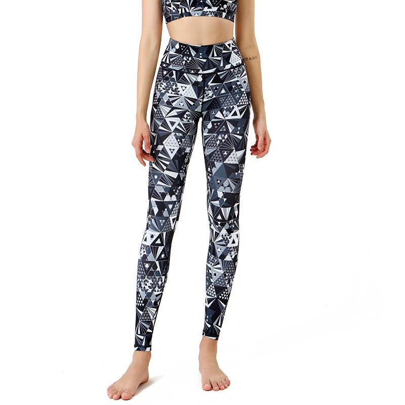 New yoga pants women's quick-drying printed yoga fitness clothes high waist hip lift sports leggings