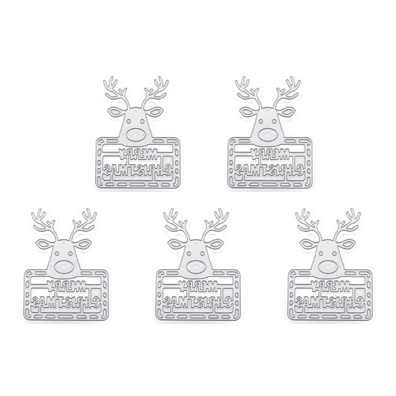 5 Pcs Christmas Tree Cutting Dies Embossings Stencils Christmas Metal Die Cuts for DIY Scrapbooking Card Decoration