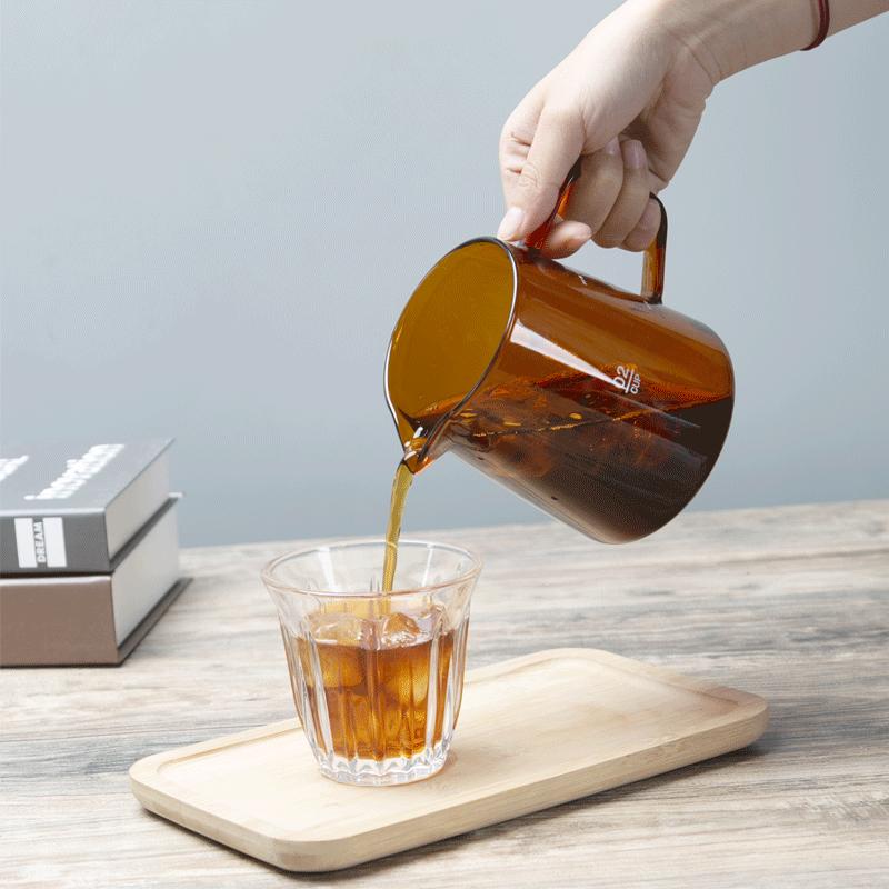 300/500ml Kahve Rengi Cam Demlik Kapaklı Paylaşımlı Kahve Demliği Kahve Konsantresi Dökmek Mutfak Kahve Yapma Aksesuarları