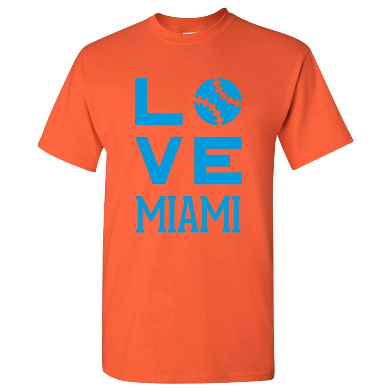 Miami Love Baseball League Team Pride Hometown Majors T Shirt - Orange M