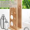 Easy Storage Bar Tool Organizer Wood Bartender Set Stand Portable Bartending Tool Holder  Home