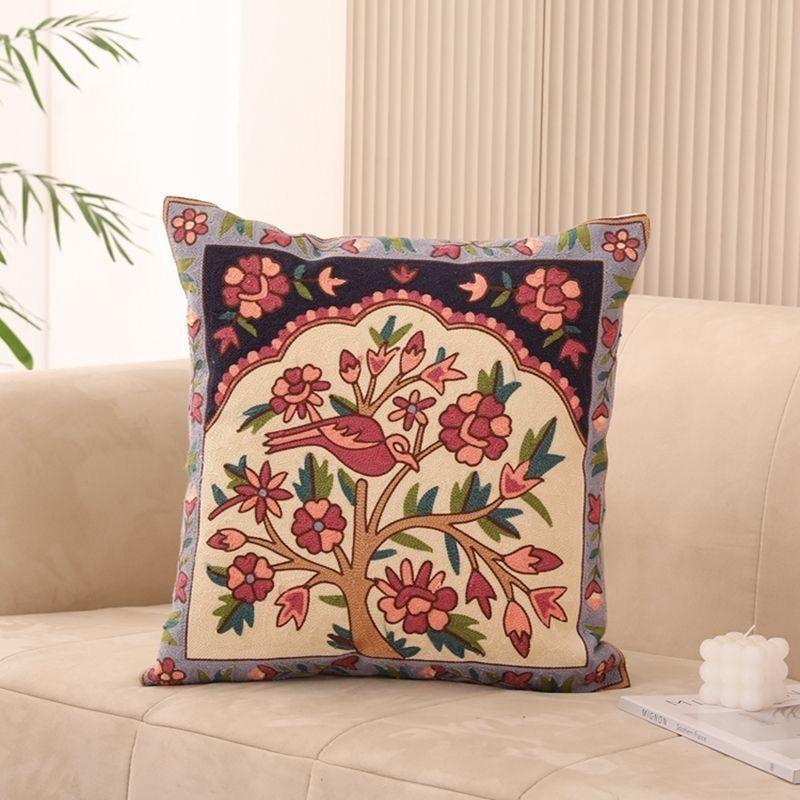 Retro Ethnic Style Printed Pillowcase: Pattern Sofa, Living Room Cushion Cover, Bedroom Bedside Pillow Cover