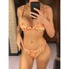New Flowers Printed Ruffled Brazilian Bikini Women Swimwear Female Swimsuit Two-pieces Bikini Set Bather Bathing Suit Swim