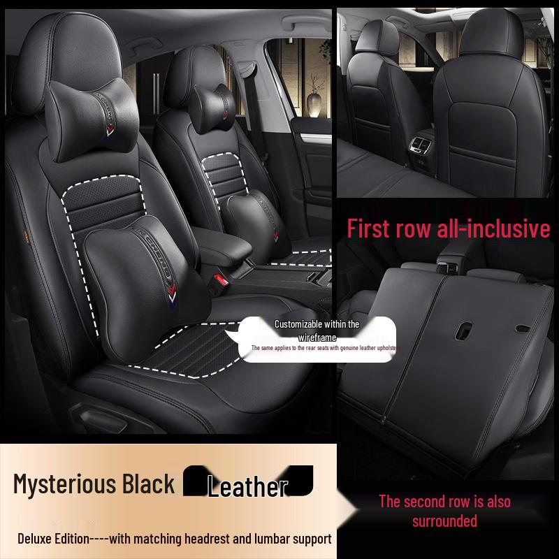 Custom Lingdu Car Seat Cover - All-Season, Wear-Resistant Leather, Full Wrap for Five-Seater.