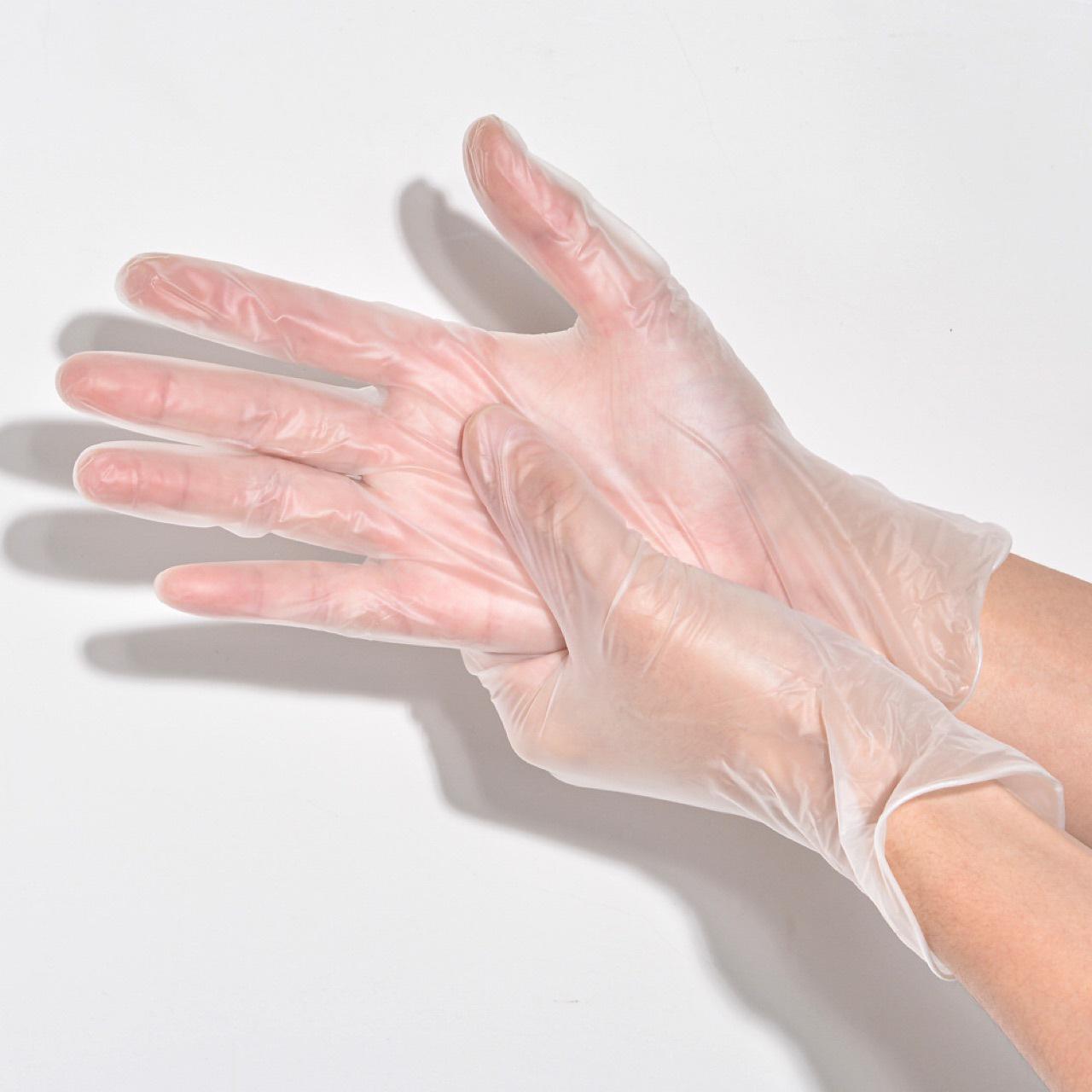 Transparent PVC Disposable Gloves: Oil & Stain-Proof for Kitchen, Beauty, Hairdressing, and Dishwashing Transparent PVC Gloves*L