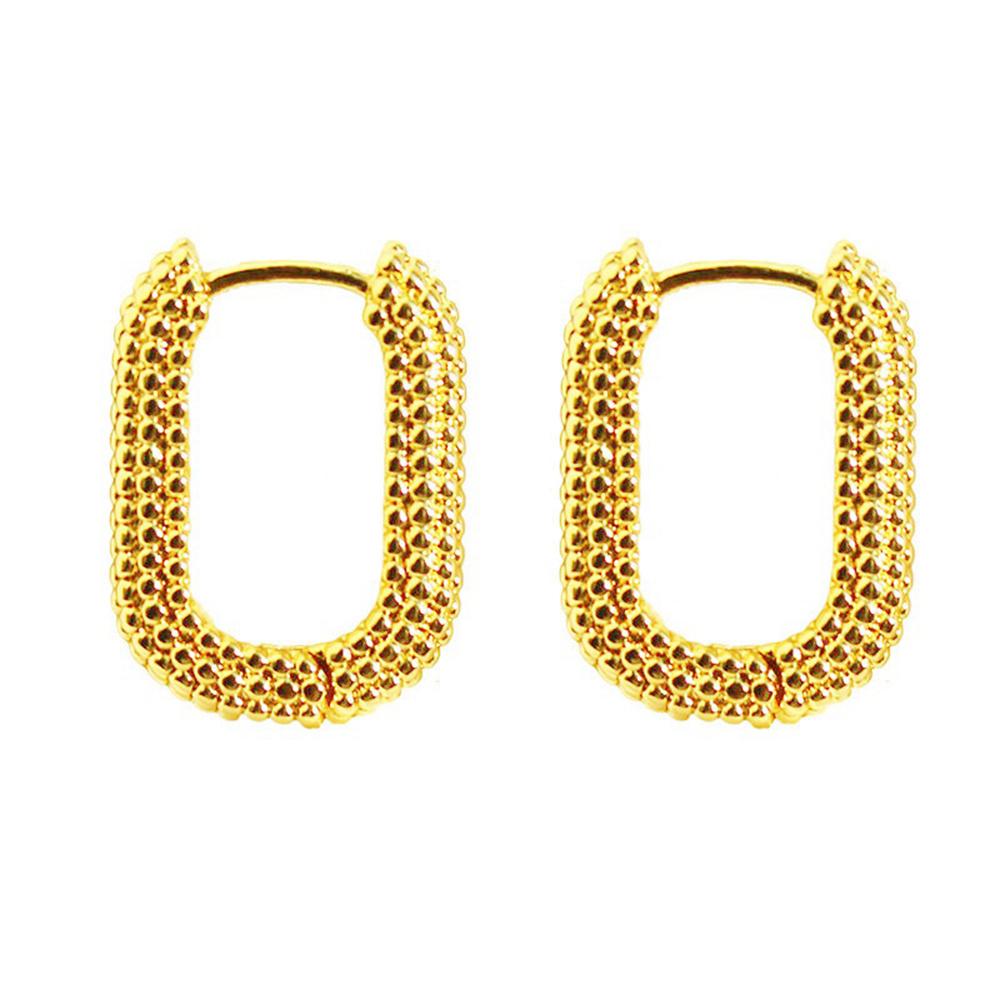 Simple French Square Alloy Earrings Gold Color Geometric Shape Drop Earring For Women Trendy Party Jewelry Gift