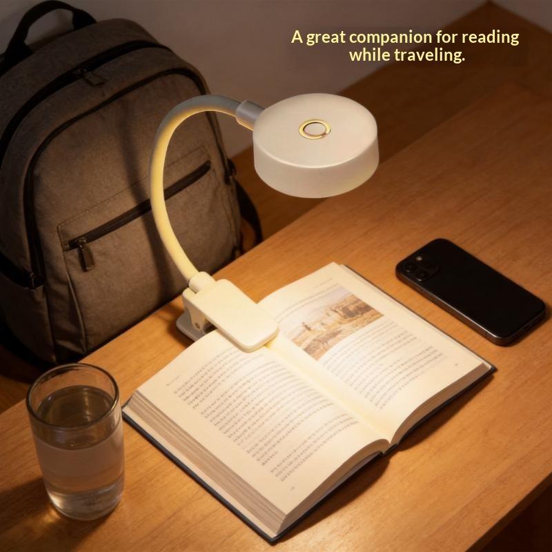 Clip On LED Reading Lamp USB Rechargeable Foldable Eye Friendly Book Light for Backcountry Camping Night Use