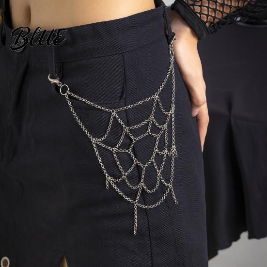 Schmuck für besondere Anlässe Gotisches Spinnennetz Hosenkette Punk Jeans Hose Cooles Accessoire Dekorative Körperkleidung für Herren Damen Gürtelkette