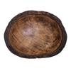 Divit Shilp Natural Wooden Tray, Serving Bowl for Salad, Veggies and Fruits, Large Deep Tray for Family, Party (Bark Edge Wavy Bowl)