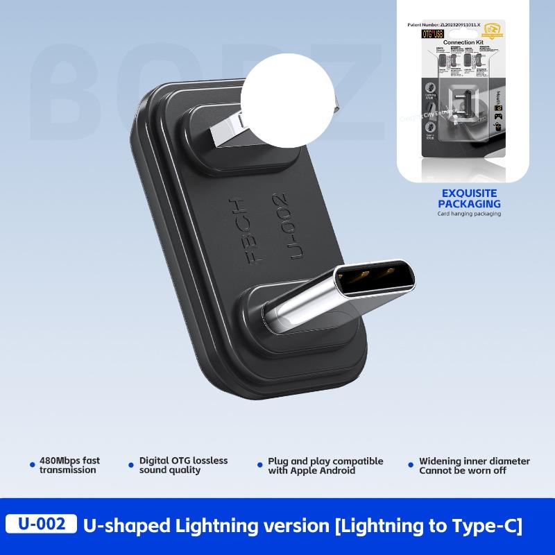 U-Shaped Otg Multifunctional Adapter Suitable For Mobile Phone Clip Microphone Playback Charging Otg Adapter