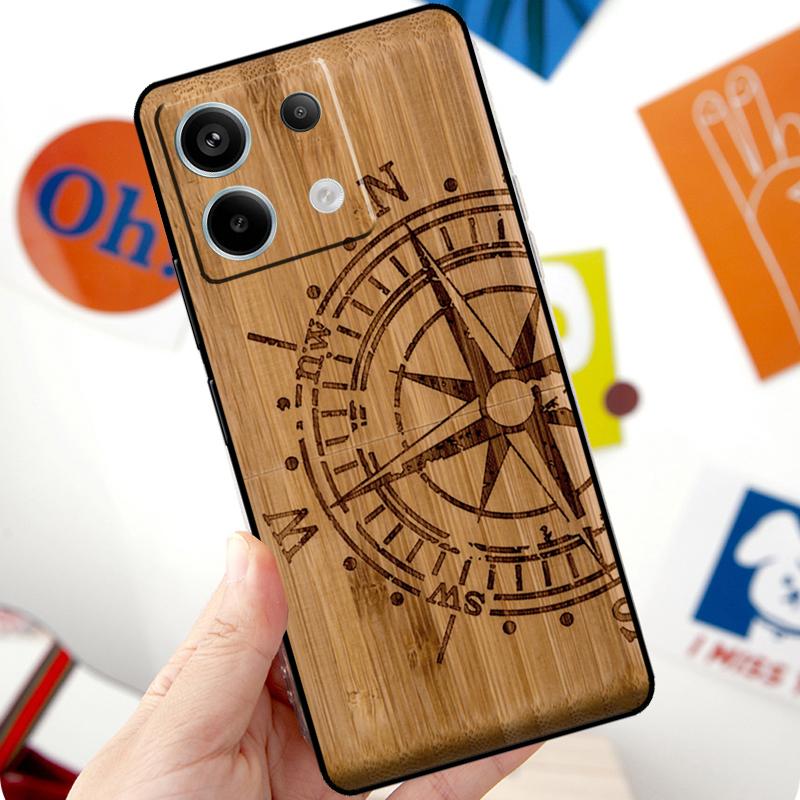 Natural Bamboo Wood Animal Print Funda For Xiaomi Redmi Note 14 13 10 11 12 Pro 10S 11S 12S Case For Redmi 15 13C 12C 10C 14C