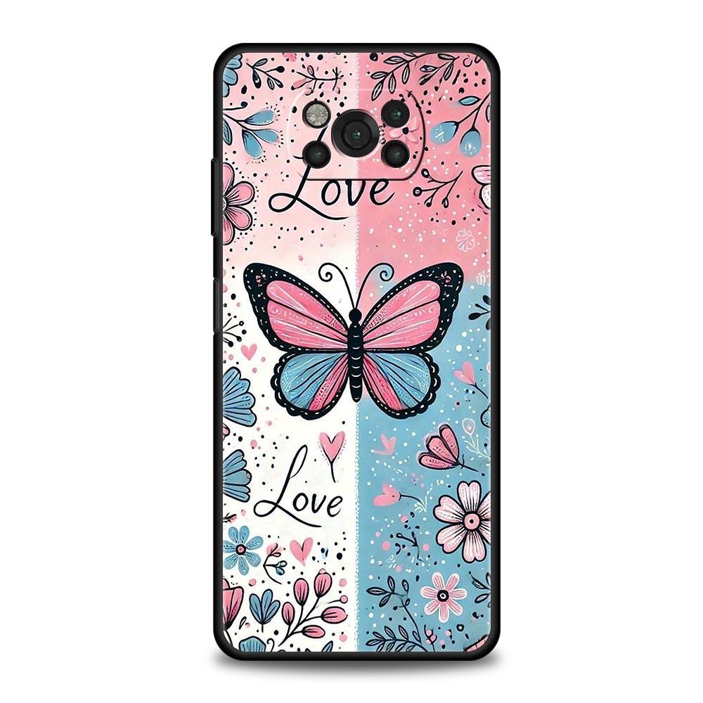 Fashionable Butterfly Flower Pattern Phone Case Cover  for Xiaomi Poco F7 Ultra F6 F5 F4 F3 X6 X5 X4 X3 NFC C51 C55 GT Soft TPU