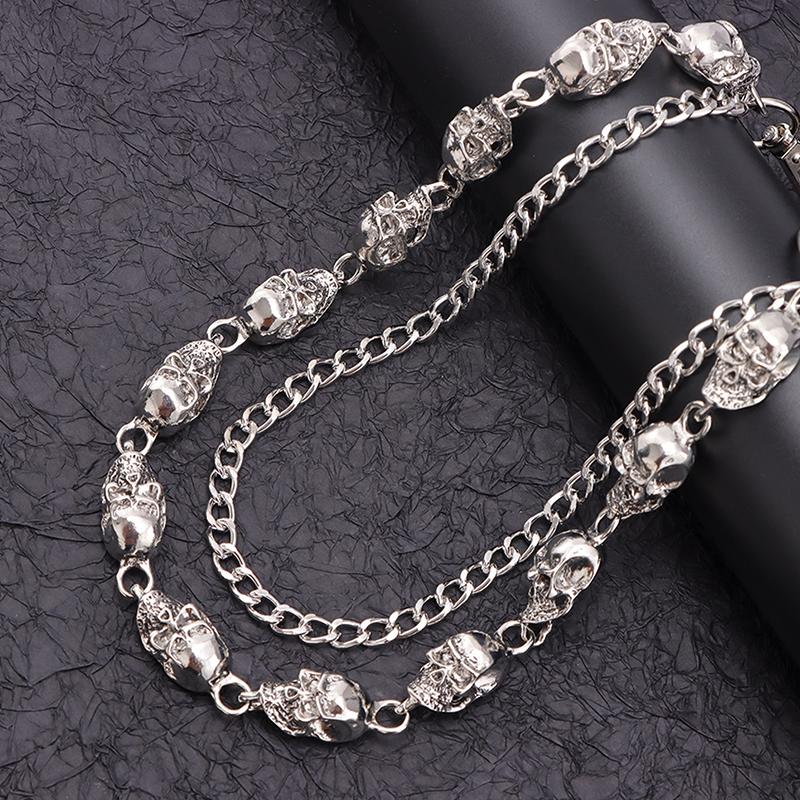 Punk Metal Pants Chain Trendy Hip Hop Waist Chains For Men Women Personalized Skeleton Pendant Jeans Chain Gifts