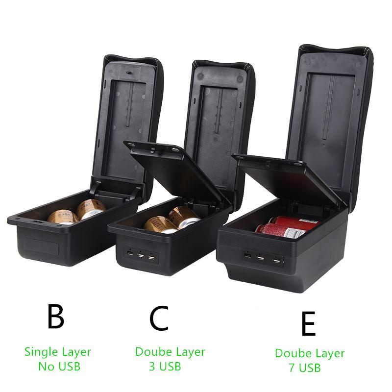 For Seat Ibiza Armrest Box Ibiza 6j Ibiza 6L Central Store Content Storage Box with Cup Holder Products with USB Accessories