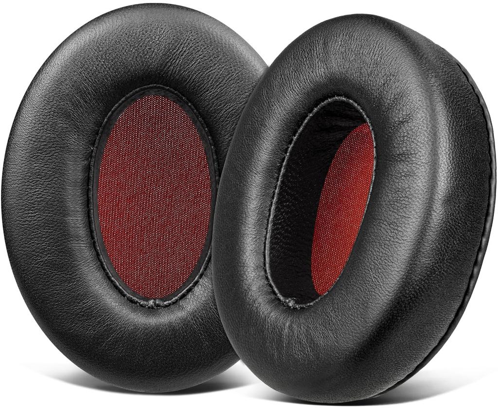 SOULWIT Sheepskin Ear Pads For Sennheiser Momentum Headset Replacement Pads Noise Isolation Ear Cushions Thick Headphone Earmuffs Bright Black 1.0