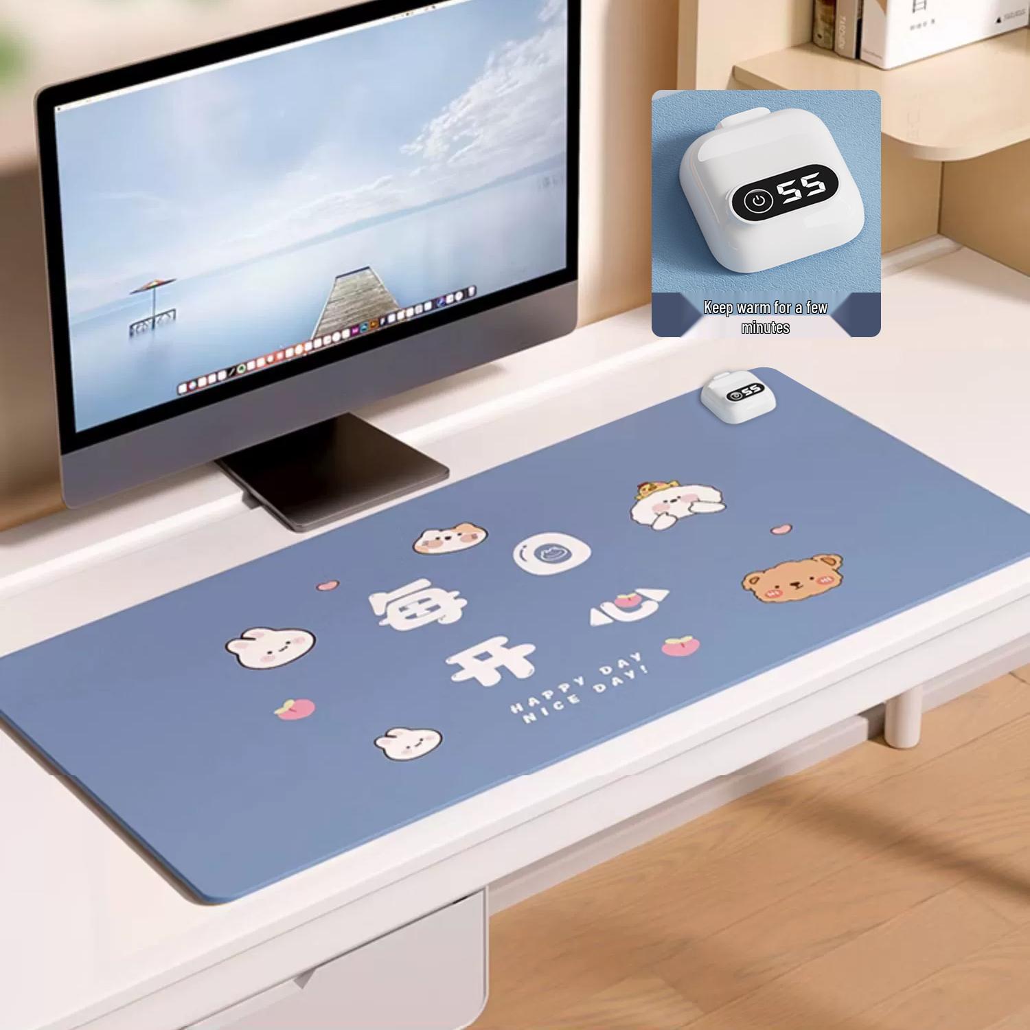 Electric Heated Desk Pad: Large Waterproof Mouse & Hand Warmer for Office or Student Use