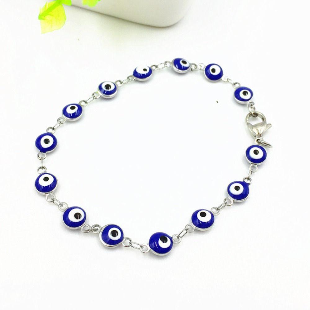 Turkish Friendship Bead Metal Demon Eye Bracelet Lucky Women Bracelet Korean Style Hand Chain