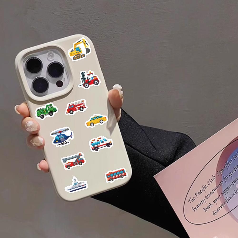 500pcs/Roll Transportation Vehicles Stickers Sealing Labels Airplanes Boats Fire Trucks Cartoon Decals Reward Decoration Sticker