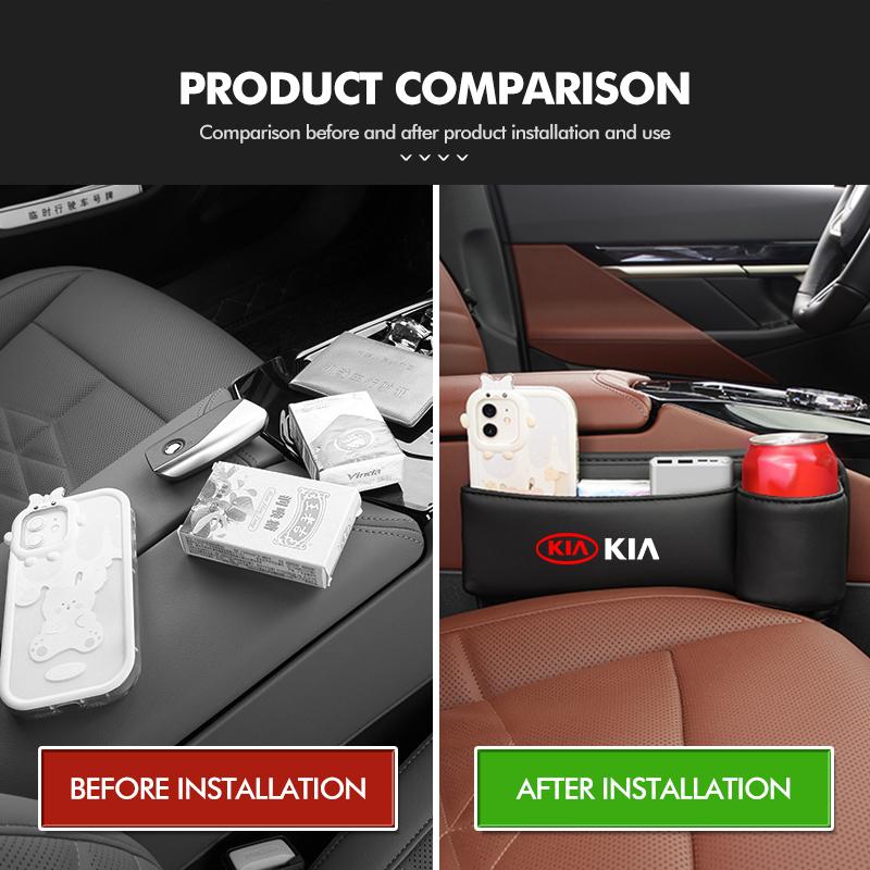 For KIA Multifunctional Car Seat Gap Storage Box Card Phone Water Cup Holder Sportage Rio Ceed Niro Soul Stonic Picanto Proceed wspy00