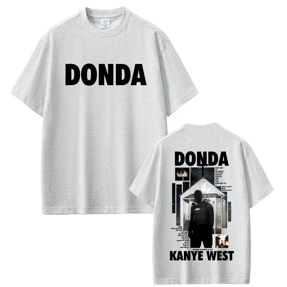 Kanye West Donda Maglietta Grafica DoubleSided Unisex Moda HipHop Pop Music Tee Unisexs Retro Cotone Top Donna E Unisex T-shirt