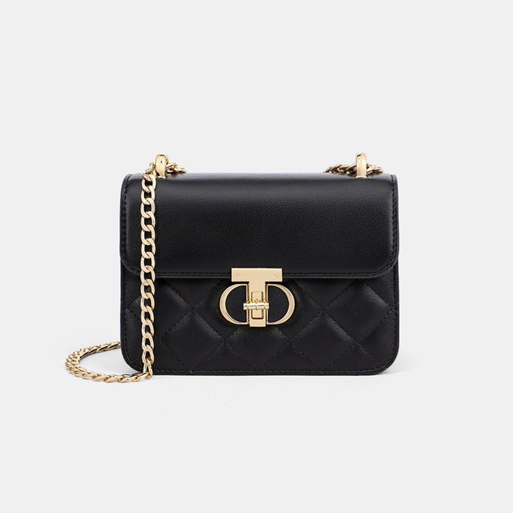 New Autumn and Winter Chain Bag Crossbody Bag Genuine Leather Women's Bag Diamond Lattice Bag Small Square Bag