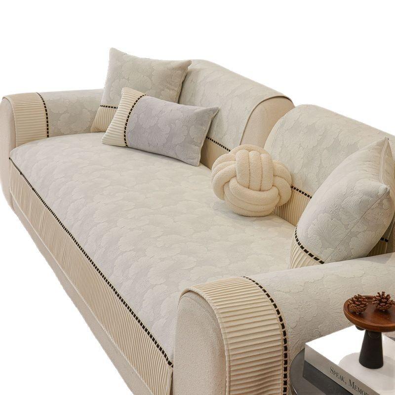 Light Luxury High-End Sofa Cushion Four-Season Universal Seat Cushion Fixed Non-Slip Leather Sofa Cover  New Cover Towel
