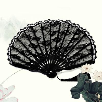 Schattige Handheld Kant Shell Waaier Handgemaakt High-end Japanse Vouwwaaier Stevige Danswaaier Vrouwen