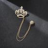 Unisex Gold/Silver Crown Series Brooch with Rhinestones & Optional Chain - Elegant Luxury