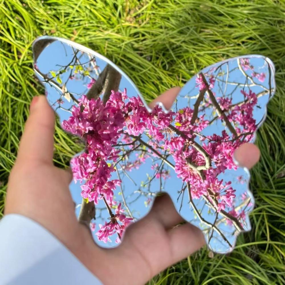 Acrylic Butterfly Moon Shaped Mirrors Thickened Portable Makeup Mirrors Photoshoot Butterfly S