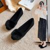 2025 New Winter Women's Mink Fur Round Toe Flat Shoes - Versatile, Comfortable, Plus Velvet, Large Size 41