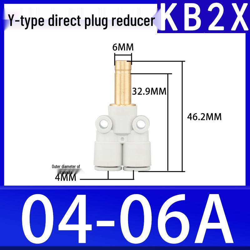 SMC Push-in Y Pneumatic Air Tube Fitting (White) KB2U04-99A, KB2X04-06A/08-10.