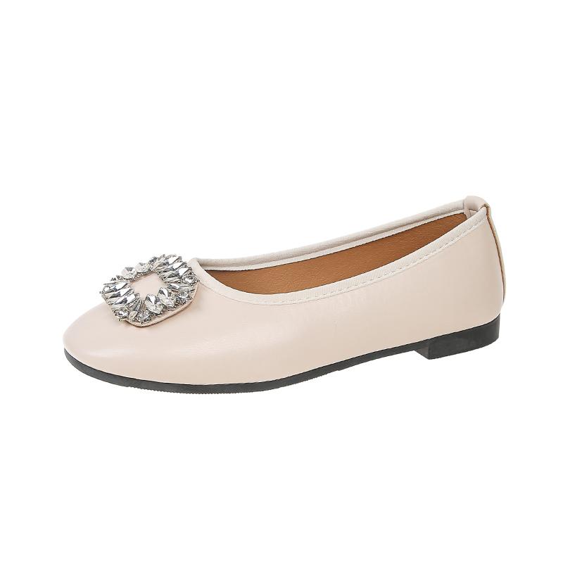 Fashion 2025 New Versatile Women's Slip On Flats Plus Size Crystal Square Button Soft Bottom Shallow Flats Classics Daily Casual Shoes