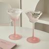 Japanese Style High Aesthetic Frosted Fink Goblet Women New Household 110ml Creative Cocktail Glass 2025 Round Crystal Glass