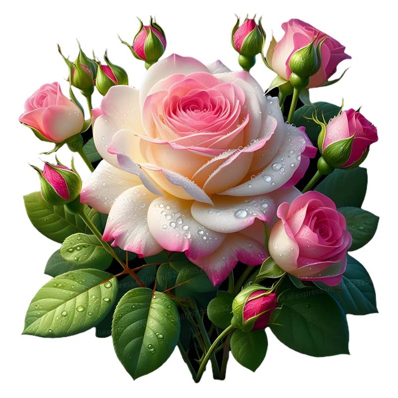 Romantic Rose Wall Sticker Bathroom Toilet Decor Living Room Cabinet Refrigerator Home Decoration Waterproof Decals Stickers S424
