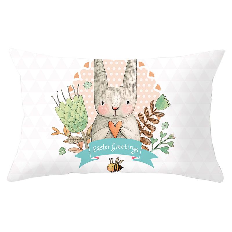 Easter Lumbar  Pillowcase Decorative Sofa Cushion Case Bed Pillow Cover Home Decor Car Cushion Cover Rabbit Pillow Case 30*50cm