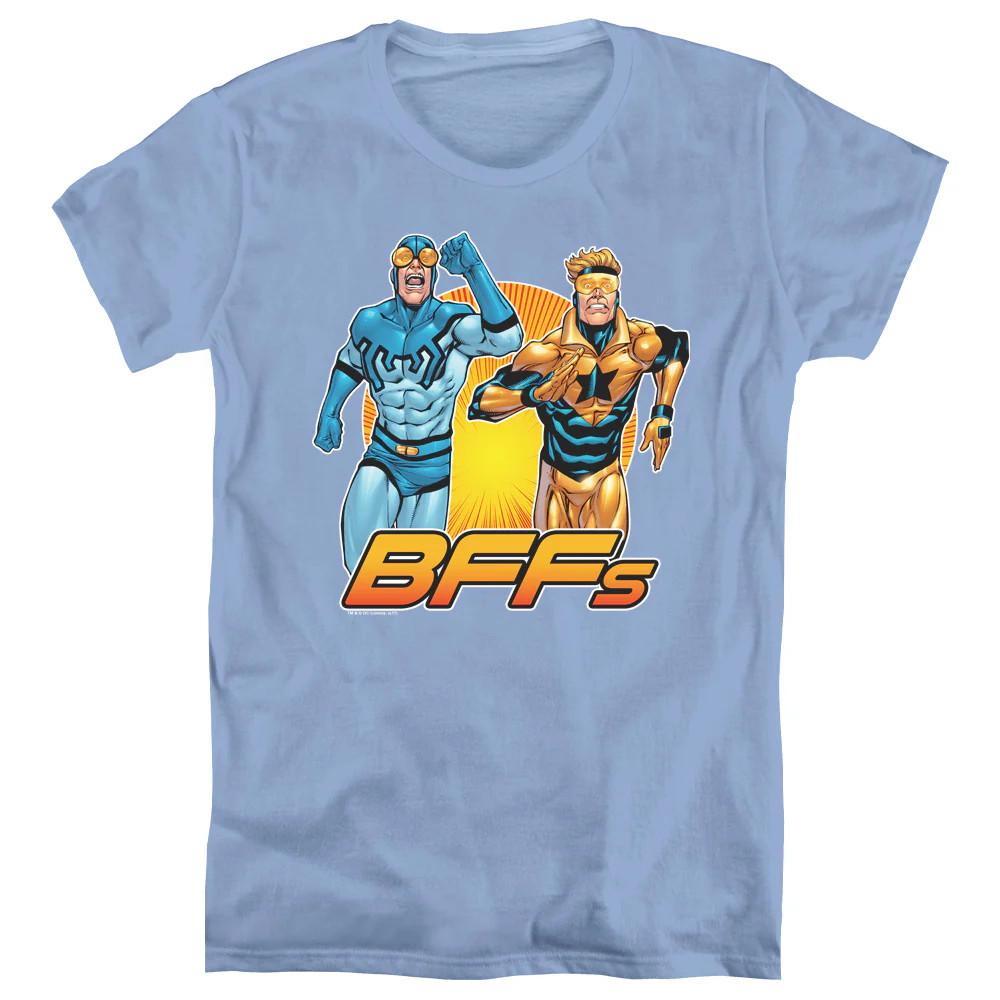 

Justice League Booster Beetle Bff Womens T Shirt Carolina Blue M