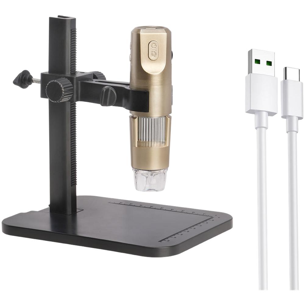 800W WiFi Digital Microscope Featuring 1600X Magnification and 8 LED Lights for Skin Examination and Circuit Analysis