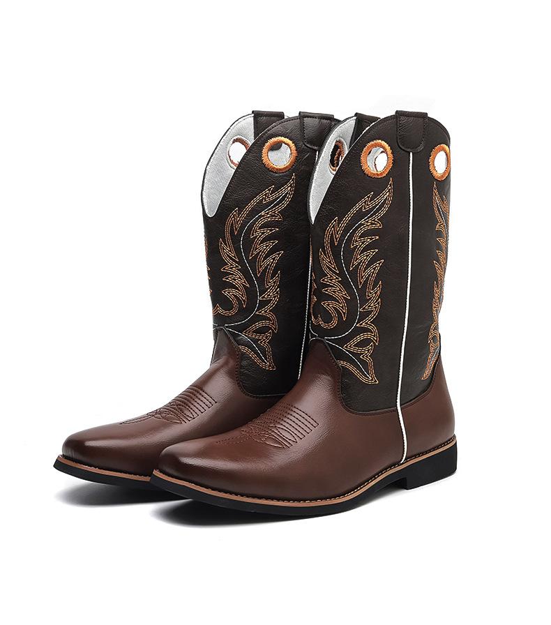Men Winter Sports Boots Embroidered Neck Men S Western Cowboy Outdoor Knight Snow Warm Protection for Cold Weather Conditions 44 7200₽