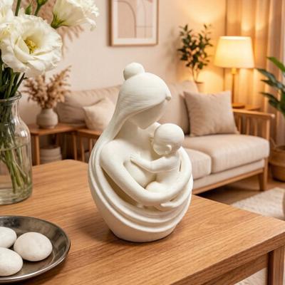 Mother Holding Baby Sculpture 3D Printed Mother And Child Figurine for Nursery Room Table Decor Mother's Day Gifts for New Mom