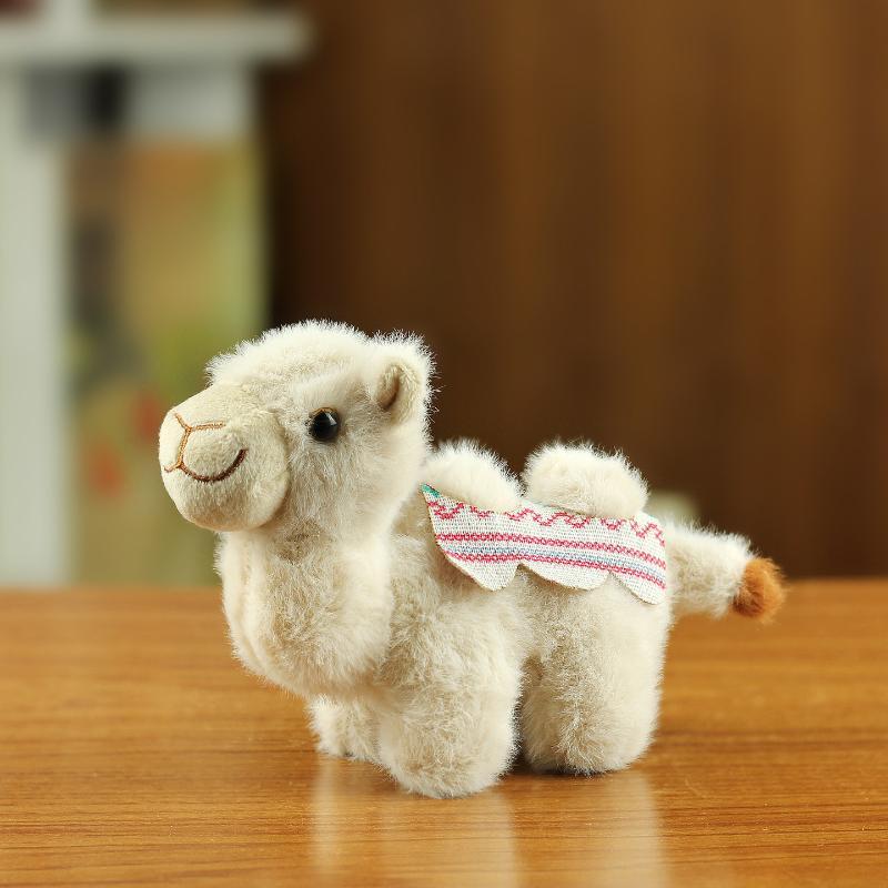 Kawaii Soft Stuffed Camel Keychain Cartoon Patterned Bag Charm Mini Backpack Decoration for Christmas Small Gifts