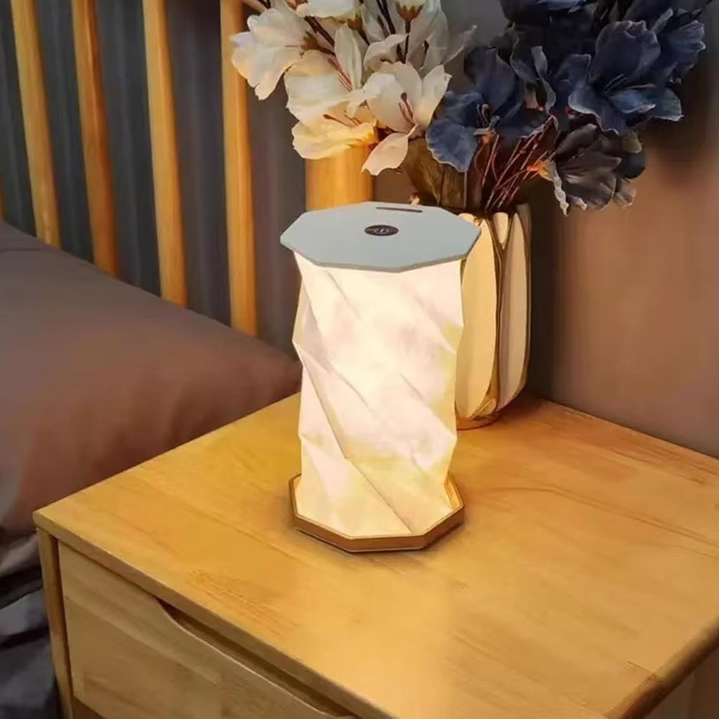 Faltbare Papierlaterne Tragbares Nachtlicht Dimmbare Schreibtischlampe Weihnachtsgeschenk für Schlafzimmer Wohnzimmer Nachttisch Schreibtisch Dekoration Licht