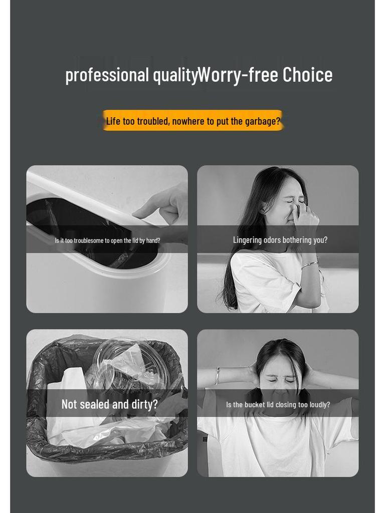 Smart Sensor Trash Can with Lid for Kitchen & Bathroom - Stylish Design, Perfect for Home & Gift Use