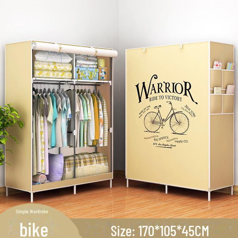 Simple Non-Woven Dustproof Folding Wardrobe with Steel Frame and Hanger