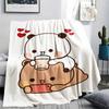 1PC Bubu Dudu Print Flannel Blanket, High quality All Seasons, Home Decor, Warmth and Comfort, Perfect for Christmas Gifts