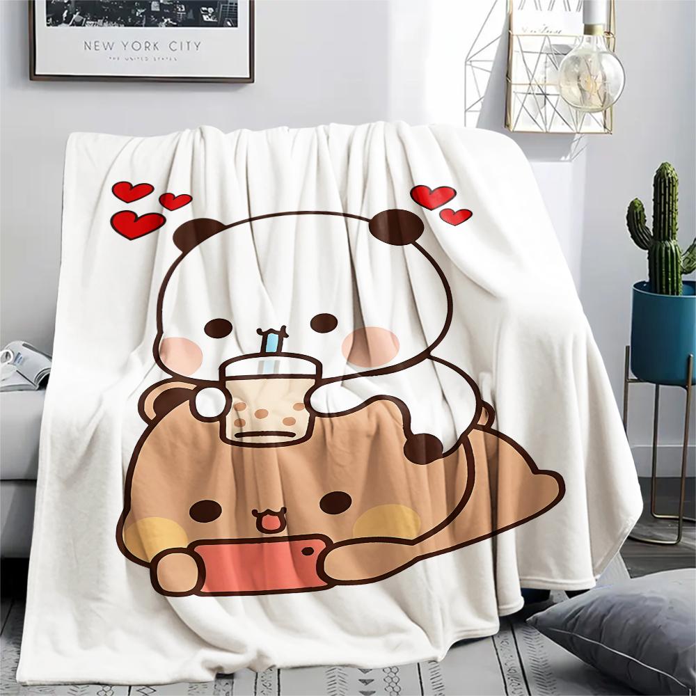1PC Bubu Dudu Print Flannel Blanket, High quality All Seasons, Home Decor, Warmth and Comfort, Perfect for Christmas Gifts