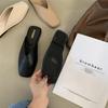 2026 Plus Size Women's Summer Outdoor Square Toe Flat Sandals & Mules