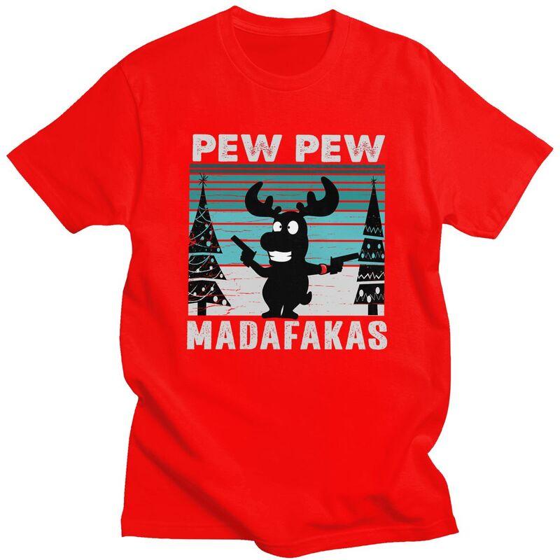 

Custom Cool Pew Pew Madafakas Funny Moose T Shirt Men Short Sleeve 100 Cotton Tshirt Tee Tops Fashion Tshirt S