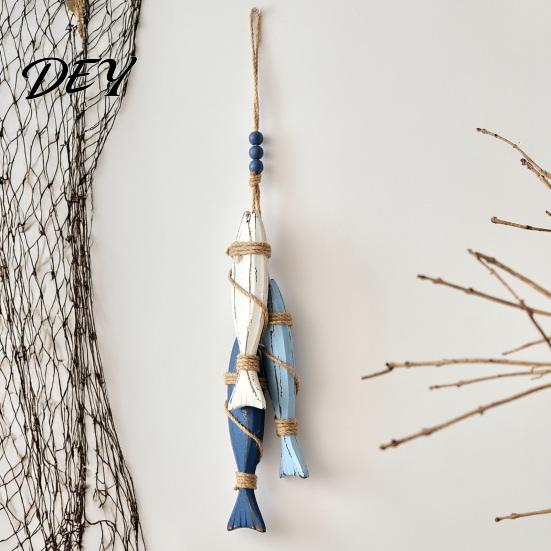 Badezimmer Strand-Thema Dekor 1/2 Stück Böhmischer Holz-Seestern Hängende Dekoration, Handgefertigter Fisch Wandverzierung, Heimkunst Küsten-Nautik-Anhänger