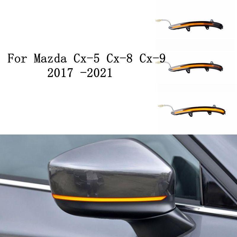 Smoked Black For Mazda CX-5 KF CX-8 2017 2018 Dynamic Turn Signal LED Side Wing Mirror Indicator Sequential Blinker Light Lamp